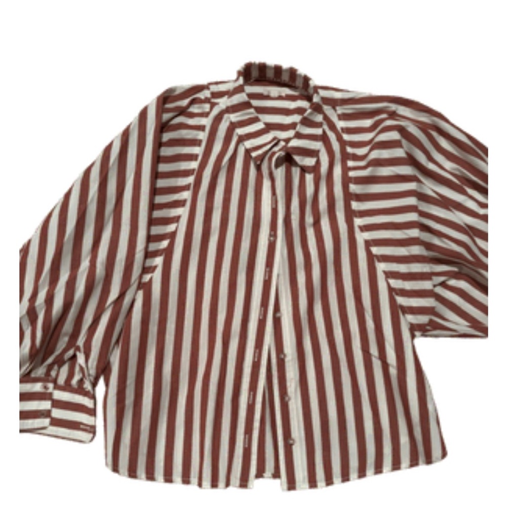 Pilcro Red and White Striped Shirt